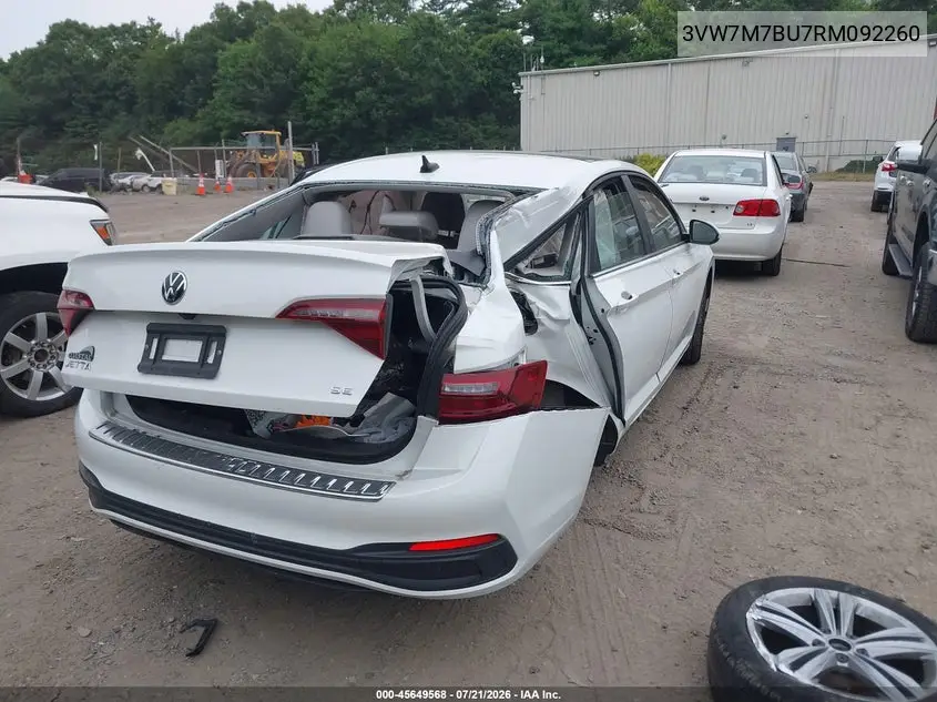 2024 Volkswagen Jetta 1.5T Se VIN: 3VW7M7BU7RM092260 Lot: 45649568