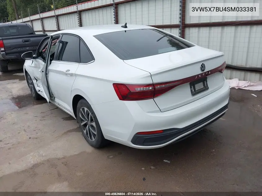 2025 Volkswagen Jetta 1.5T S VIN: 3VW5X7BU4SM033381 Lot: 45626604