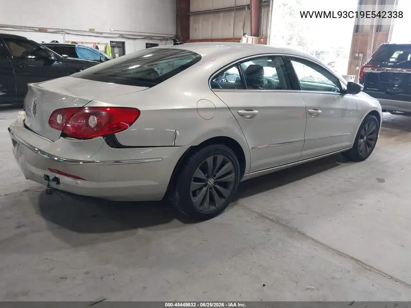 2009 Volkswagen Cc Sport VIN: WVWML93C19E542338 Lot: 45449832