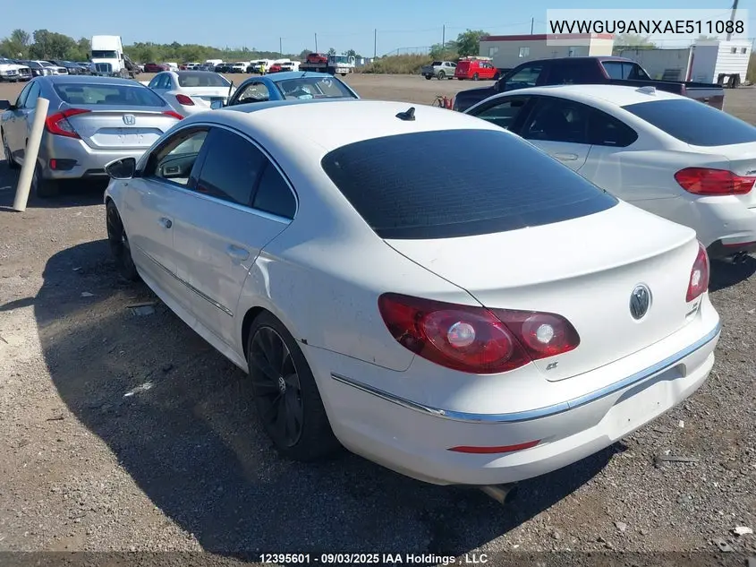 2010 Volkswagen Passat Cc Highline V6 VIN: WVWGU9ANXAE511088 Lot: 12395601