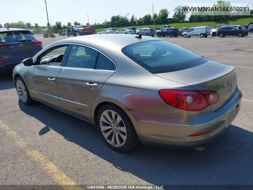 2010 Volkswagen Passat Cc VIN: WVWMN9AN1AE550281 Lot: 12641866