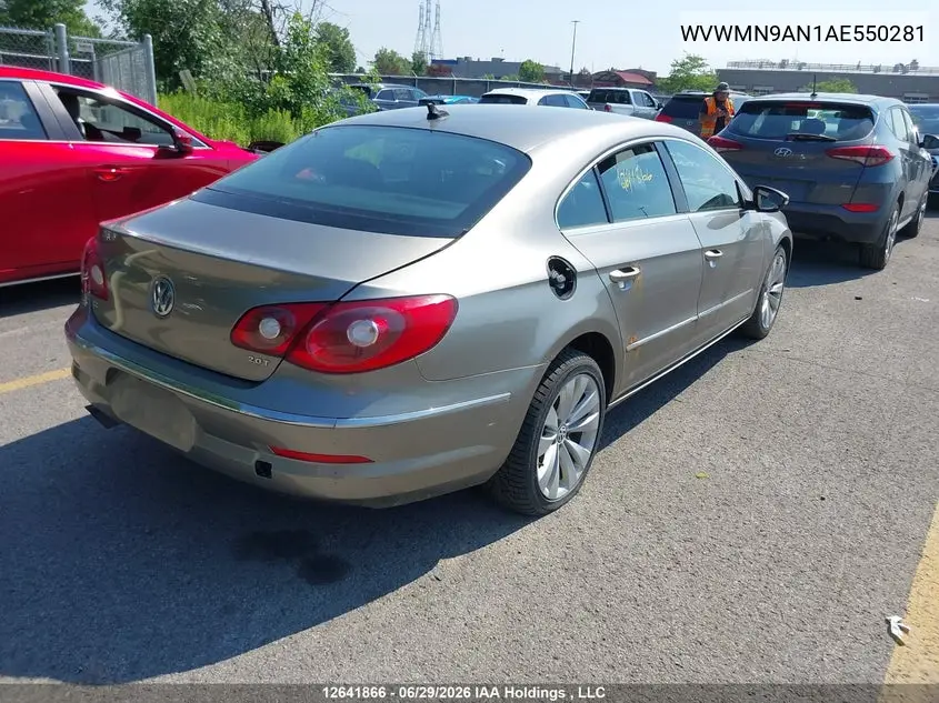 2010 Volkswagen Passat Cc VIN: WVWMN9AN1AE550281 Lot: 12641866