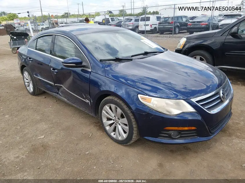 2010 Volkswagen Cc Sport VIN: WVWML7AN7AE500544 Lot: 45106950