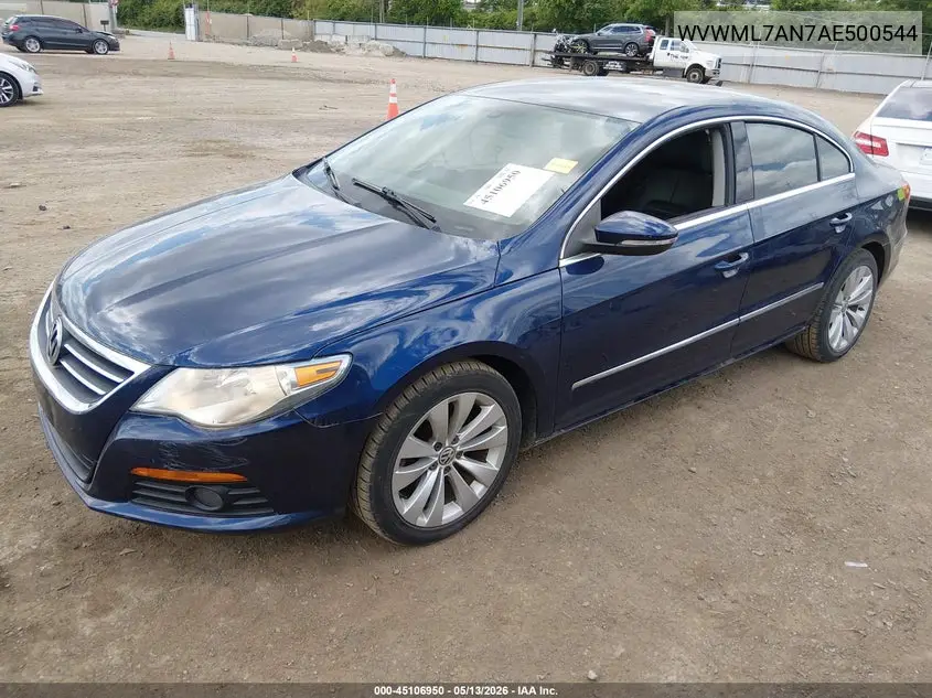 2010 Volkswagen Cc Sport VIN: WVWML7AN7AE500544 Lot: 45106950