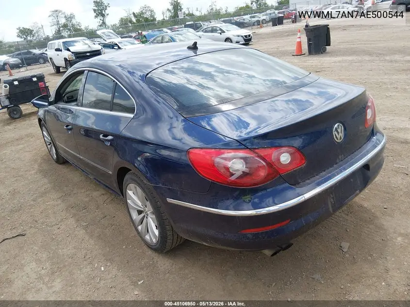 2010 Volkswagen Cc Sport VIN: WVWML7AN7AE500544 Lot: 45106950