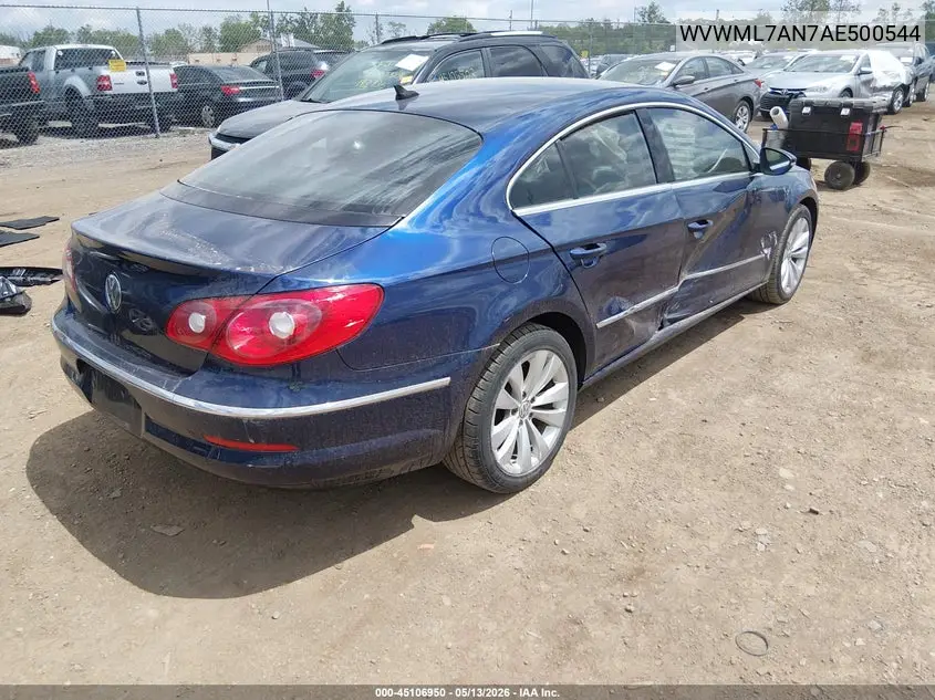 2010 Volkswagen Cc Sport VIN: WVWML7AN7AE500544 Lot: 45106950
