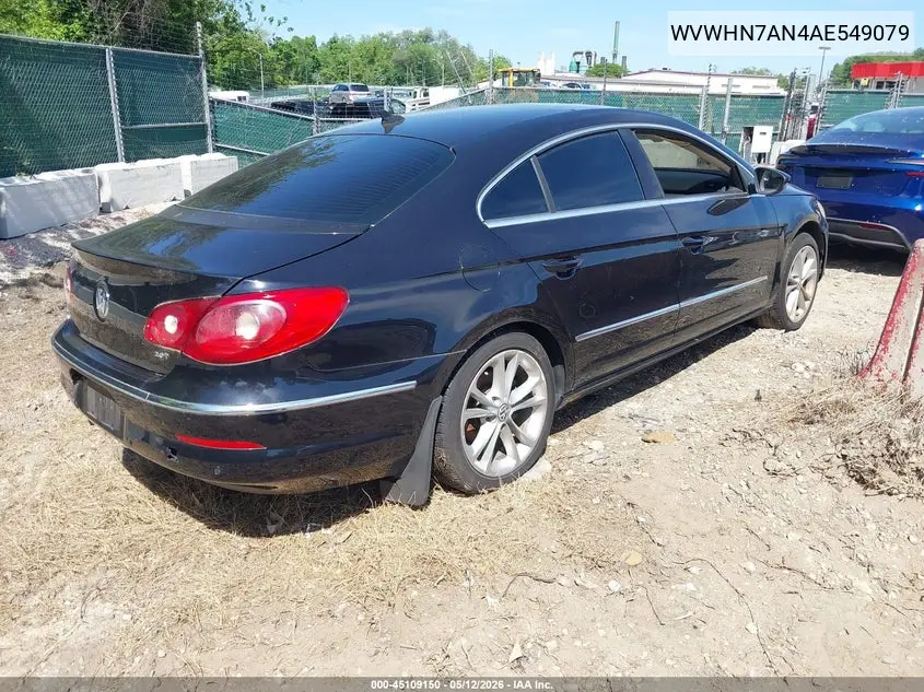 2010 Volkswagen Cc Luxury VIN: WVWHN7AN4AE549079 Lot: 45109150
