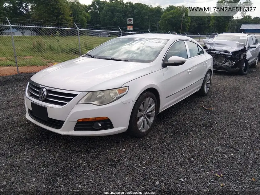 2010 Volkswagen Cc Sport VIN: WVWML7AN2AE516327 Lot: 45263100