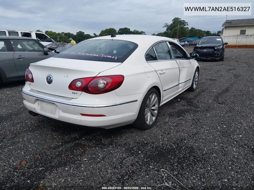 2010 Volkswagen Cc Sport VIN: WVWML7AN2AE516327 Lot: 45263100