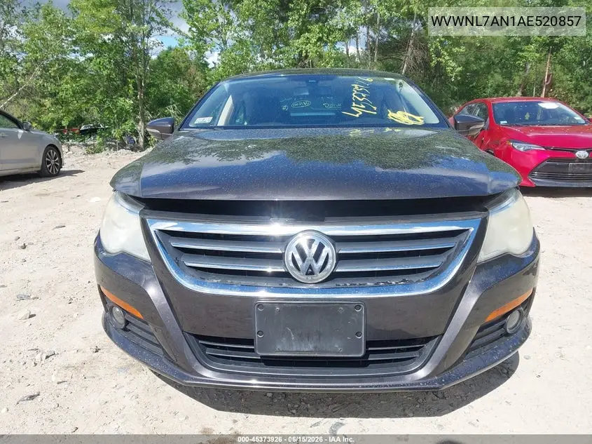 2010 Volkswagen Cc Sport VIN: WVWNL7AN1AE520857 Lot: 45373926