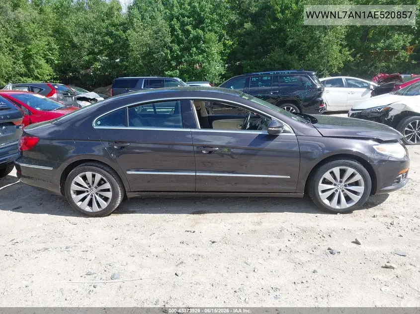2010 Volkswagen Cc Sport VIN: WVWNL7AN1AE520857 Lot: 45373926