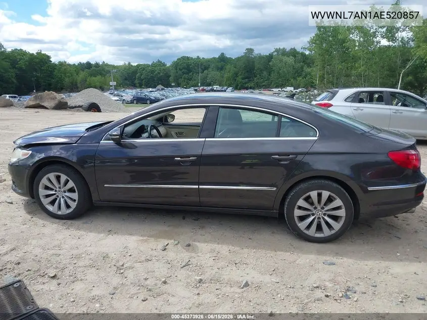 2010 Volkswagen Cc Sport VIN: WVWNL7AN1AE520857 Lot: 45373926