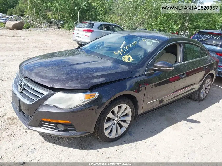 2010 Volkswagen Cc Sport VIN: WVWNL7AN1AE520857 Lot: 45373926