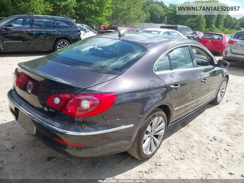 2010 Volkswagen Cc Sport VIN: WVWNL7AN1AE520857 Lot: 45373926