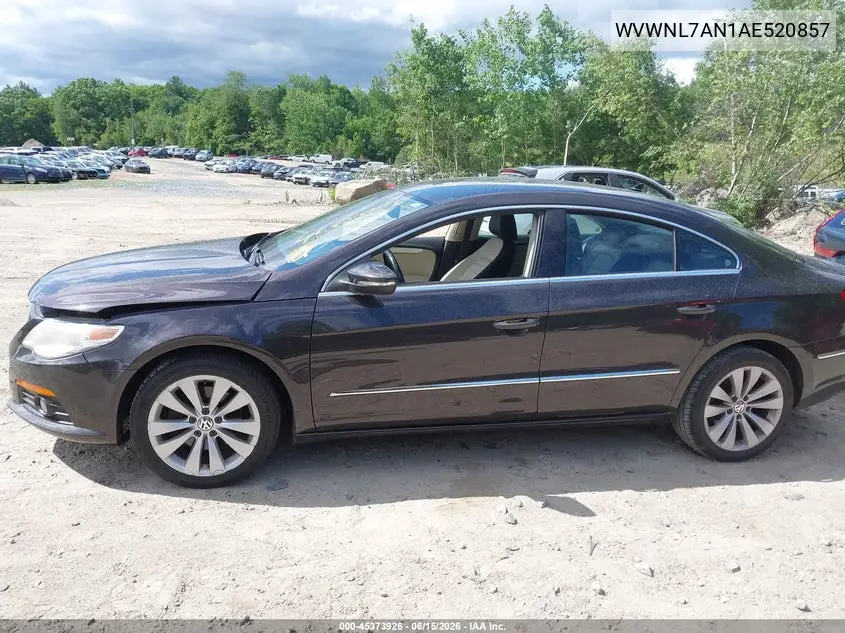 2010 Volkswagen Cc Sport VIN: WVWNL7AN1AE520857 Lot: 45373926