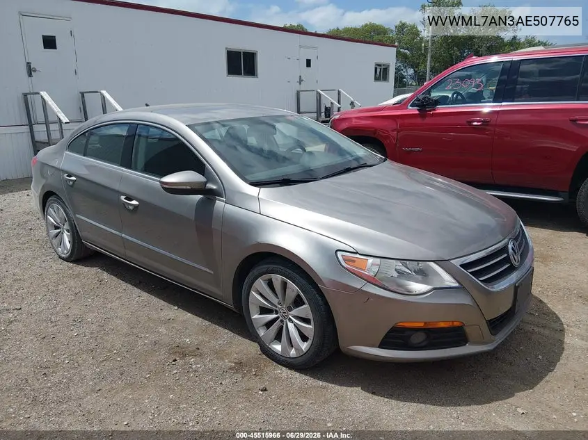 2010 Volkswagen Cc Sport VIN: WVWML7AN3AE507765 Lot: 45515966