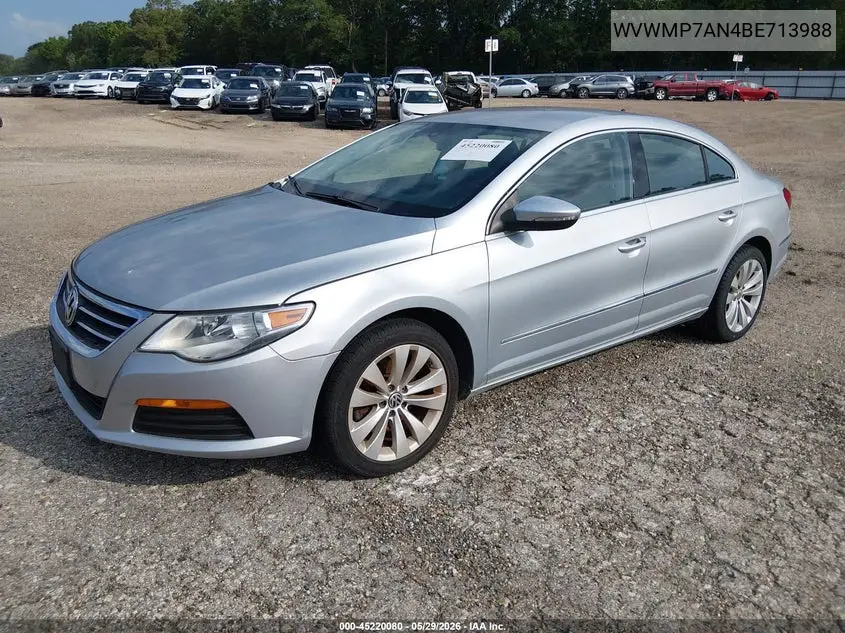 2011 Volkswagen Cc Sport VIN: WVWMP7AN4BE713988 Lot: 45220080