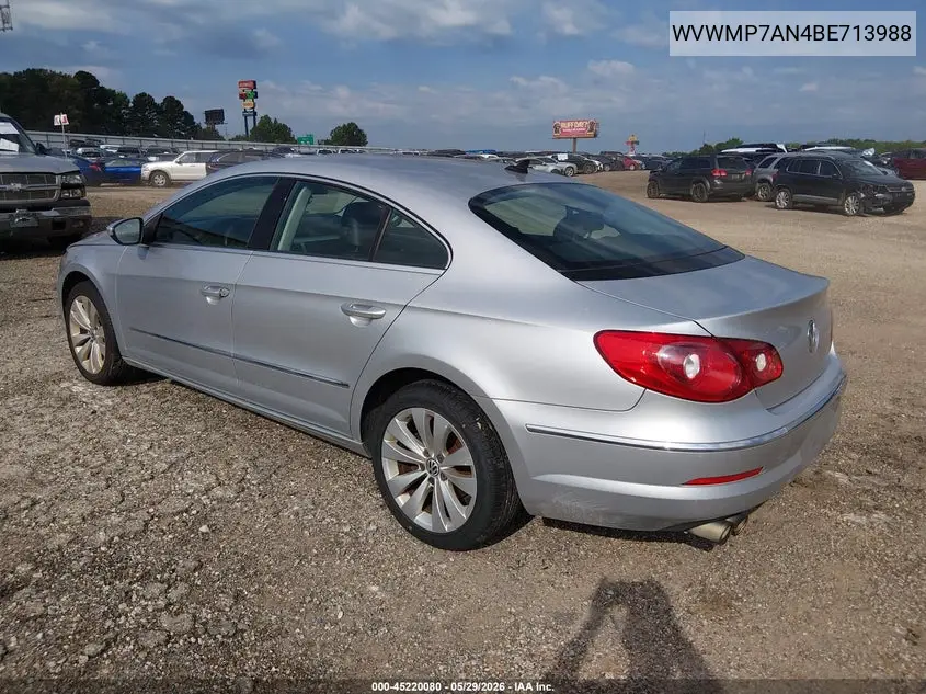 2011 Volkswagen Cc Sport VIN: WVWMP7AN4BE713988 Lot: 45220080