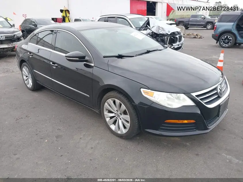 2011 Volkswagen Cc Sport VIN: WVWNP7AN2BE728431 Lot: 45262201