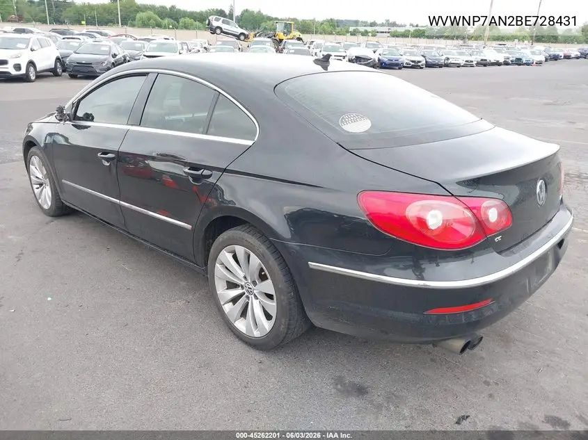 2011 Volkswagen Cc Sport VIN: WVWNP7AN2BE728431 Lot: 45262201