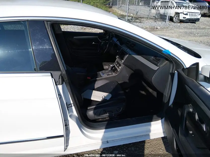 2011 Volkswagen Cc Sport VIN: WVWMN7AN7BE729480 Lot: 45291003