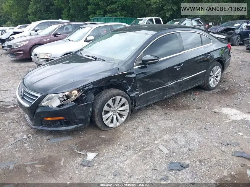 2011 Volkswagen Cc Sport VIN: WVWMN7AN0BE713623 Lot: 45610723
