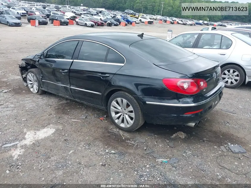 2011 Volkswagen Cc Sport VIN: WVWMN7AN0BE713623 Lot: 45610723