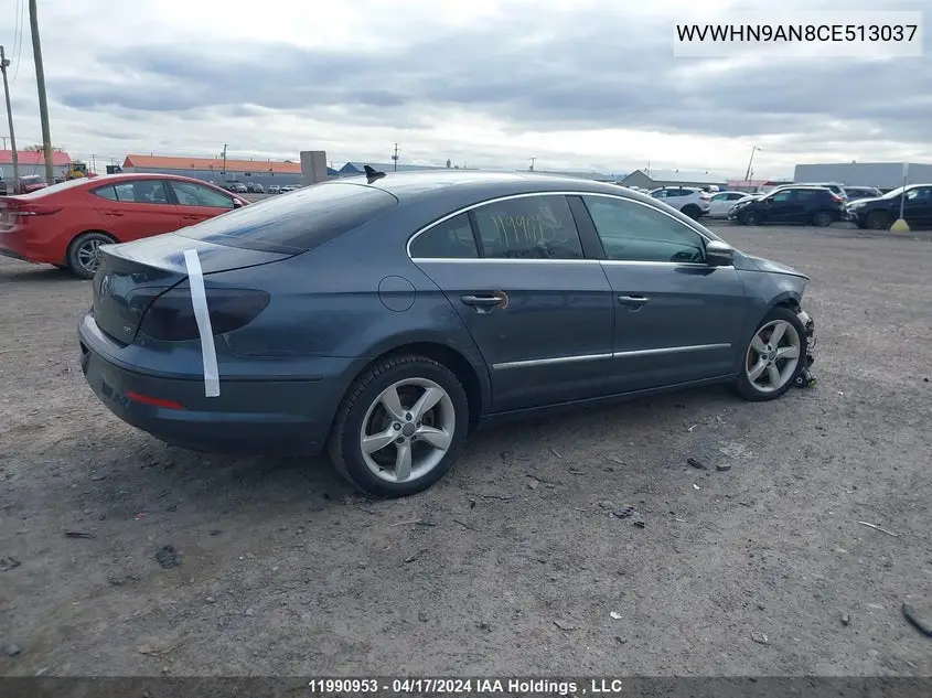 2012 Volkswagen Passat Cc VIN: WVWHN9AN8CE513037 Lot: 11990953X