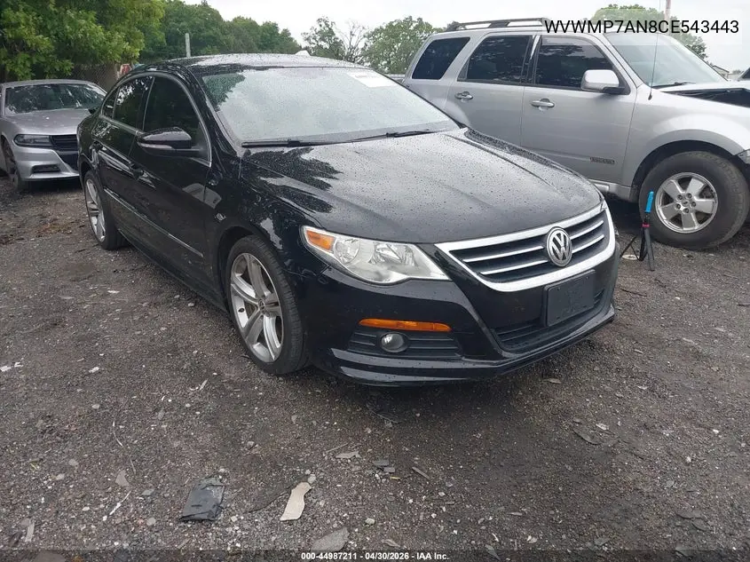 2012 Volkswagen Cc R-Line VIN: WVWMP7AN8CE543443 Lot: 44987211