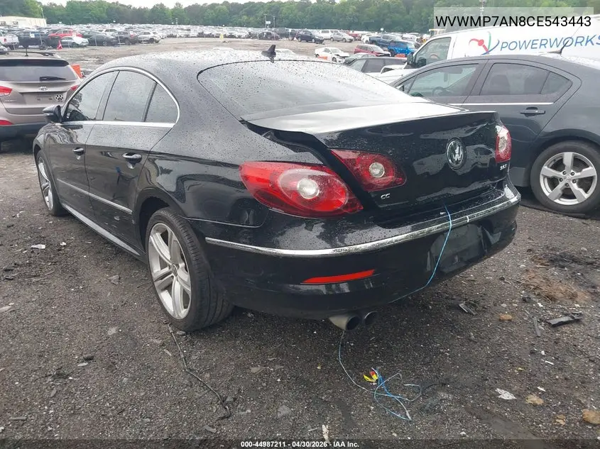 2012 Volkswagen Cc R-Line VIN: WVWMP7AN8CE543443 Lot: 44987211