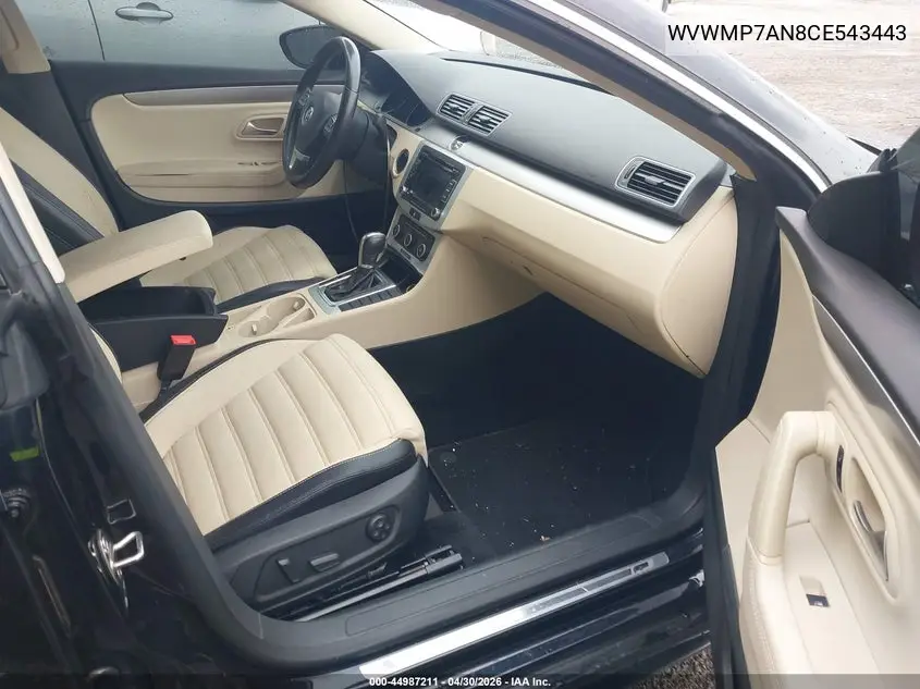 2012 Volkswagen Cc R-Line VIN: WVWMP7AN8CE543443 Lot: 44987211