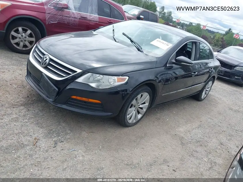 2012 Volkswagen Cc Sport VIN: WVWMP7AN3CE502623 Lot: 45151270