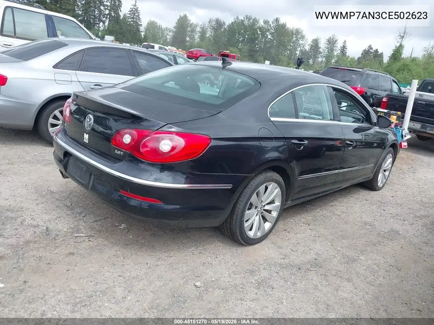 2012 Volkswagen Cc Sport VIN: WVWMP7AN3CE502623 Lot: 45151270