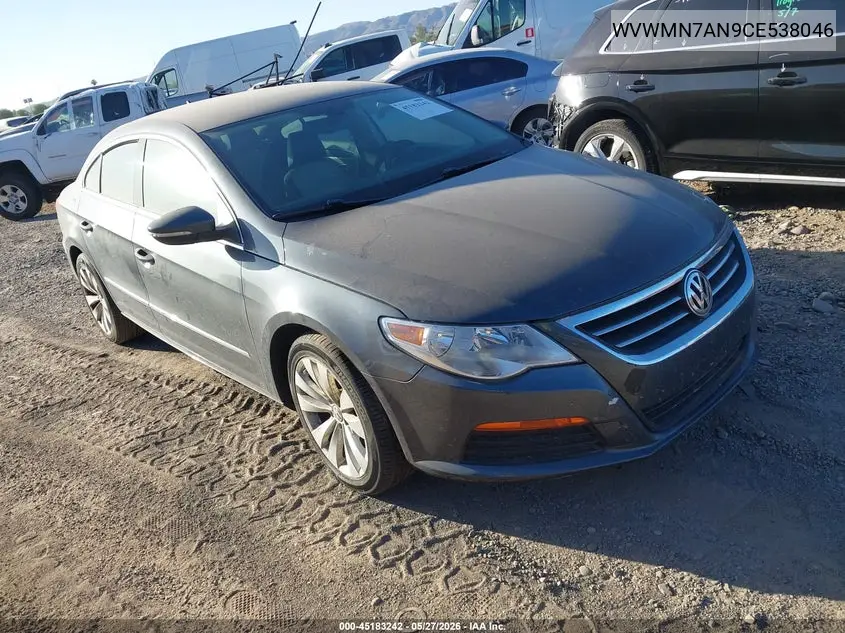 2012 Volkswagen Cc Sport VIN: WVWMN7AN9CE538046 Lot: 45183242