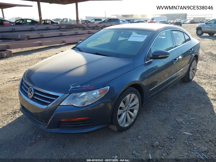 2012 Volkswagen Cc Sport VIN: WVWMN7AN9CE538046 Lot: 45183242