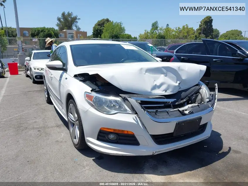 2012 Volkswagen Cc R-Line VIN: WVWMP7ANXCE541340 Lot: 45185659