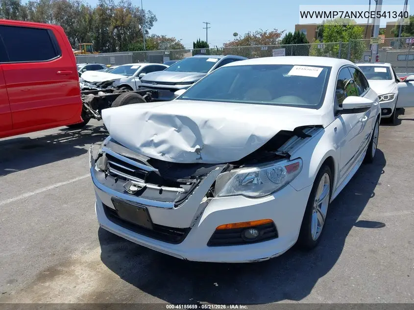 2012 Volkswagen Cc R-Line VIN: WVWMP7ANXCE541340 Lot: 45185659