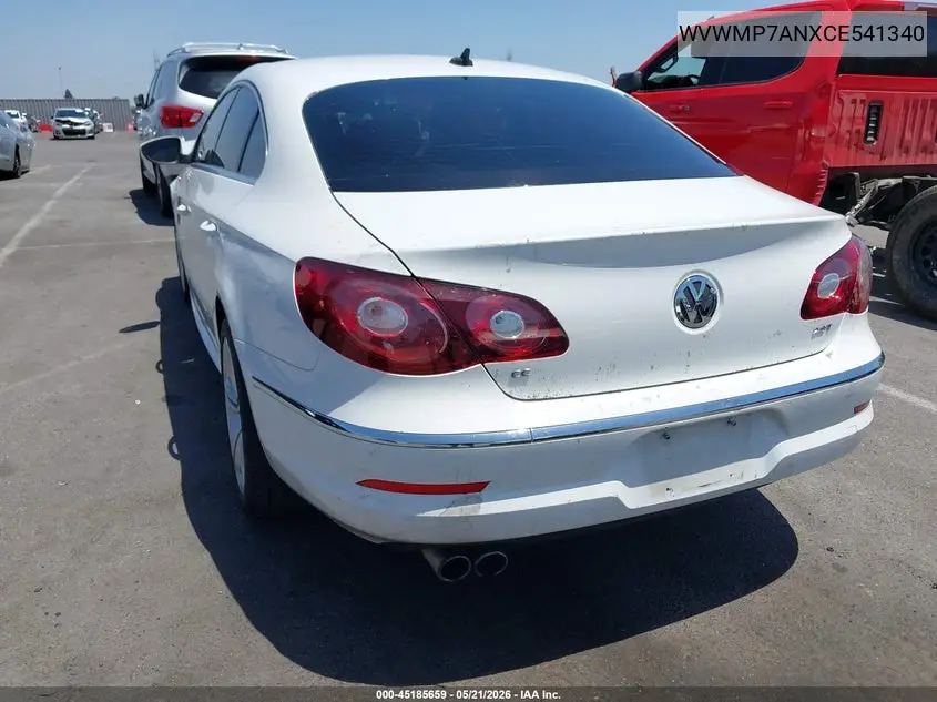 2012 Volkswagen Cc R-Line VIN: WVWMP7ANXCE541340 Lot: 45185659