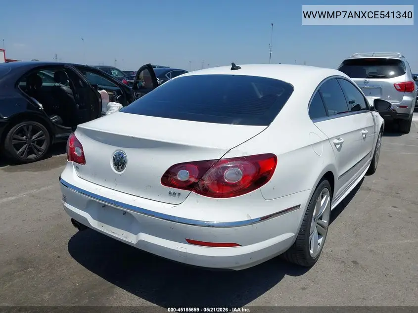 2012 Volkswagen Cc R-Line VIN: WVWMP7ANXCE541340 Lot: 45185659