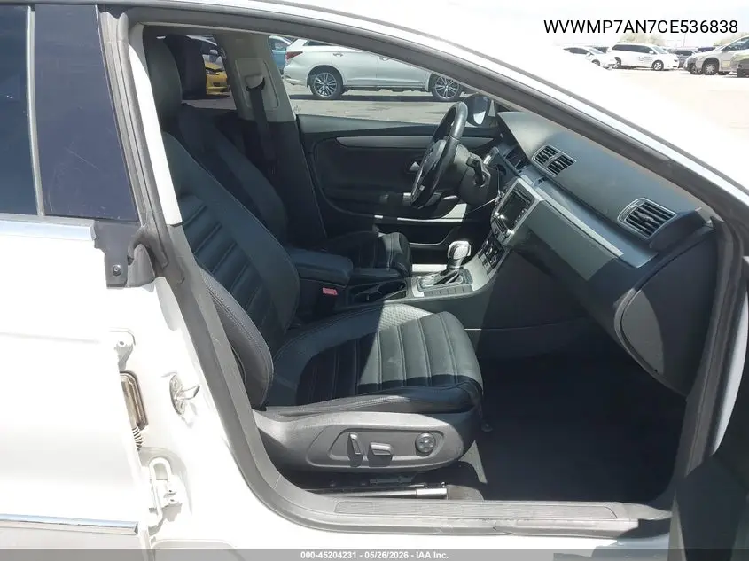 2012 Volkswagen Cc Sport VIN: WVWMP7AN7CE536838 Lot: 45204231