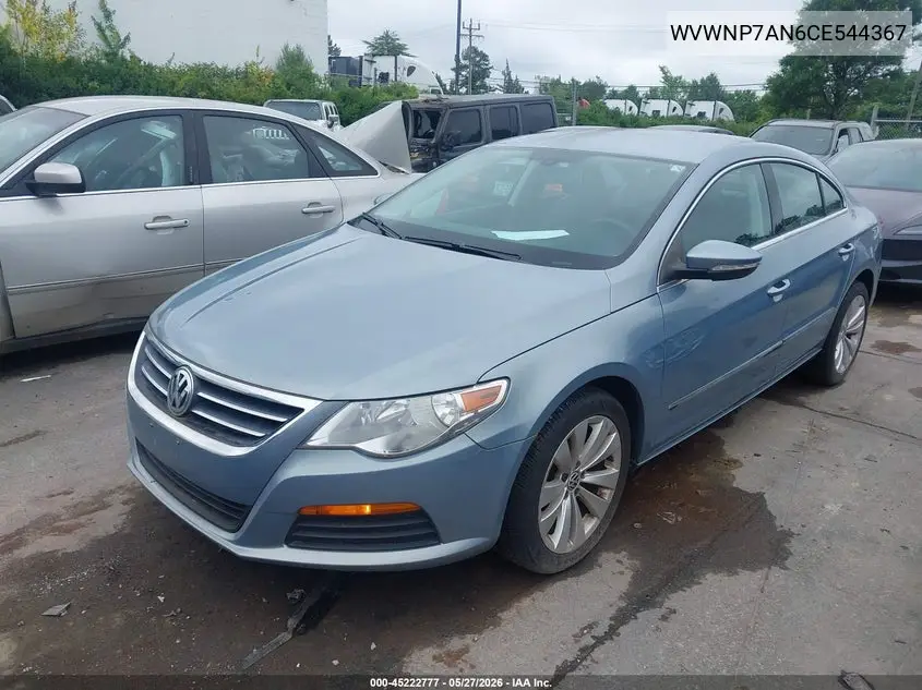 2012 Volkswagen Cc Sport VIN: WVWNP7AN6CE544367 Lot: 45222777