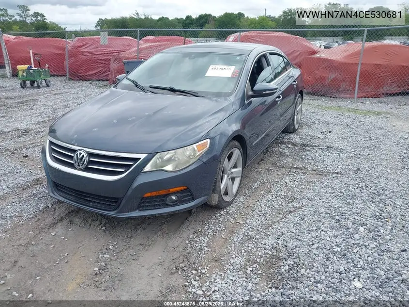 2012 Volkswagen Cc Lux Plus VIN: WVWHN7AN4CE530681 Lot: 45248875