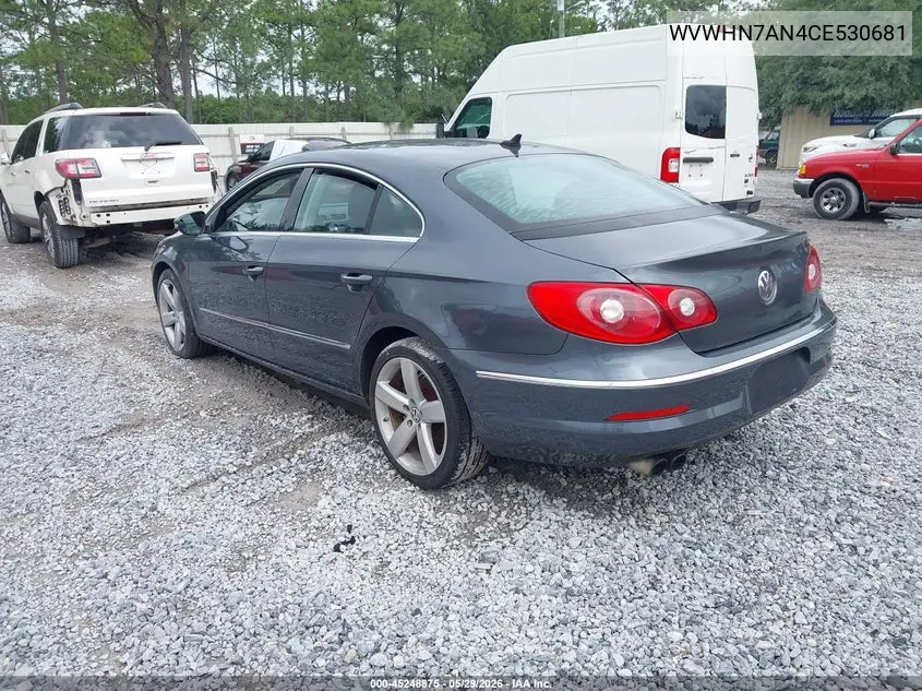 2012 Volkswagen Cc Lux Plus VIN: WVWHN7AN4CE530681 Lot: 45248875
