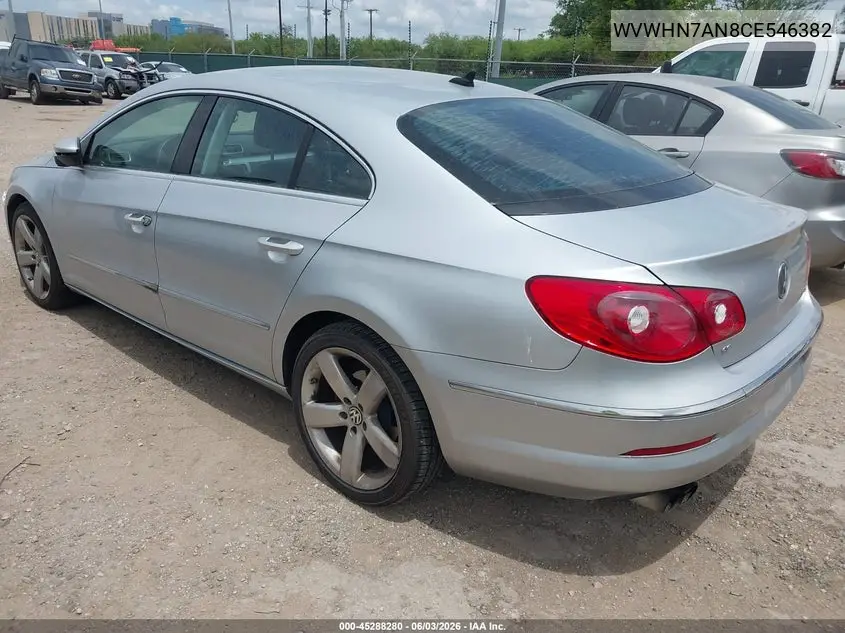 2012 Volkswagen Cc Lux VIN: WVWHN7AN8CE546382 Lot: 45288280