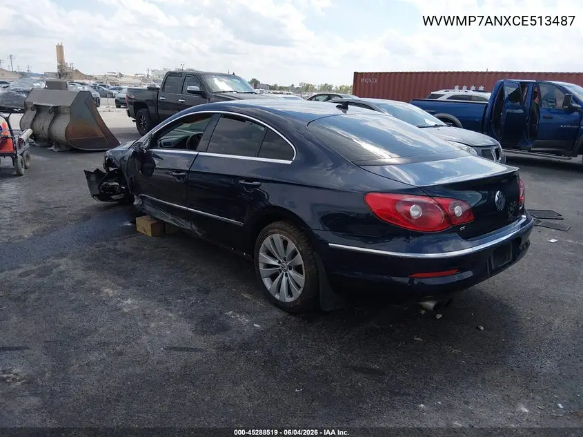 2012 Volkswagen Cc Sport VIN: WVWMP7ANXCE513487 Lot: 45288519