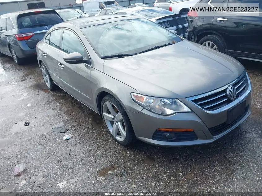 2012 Volkswagen Cc Lux Plus VIN: WVWHN7AN2CE523227 Lot: 45313467