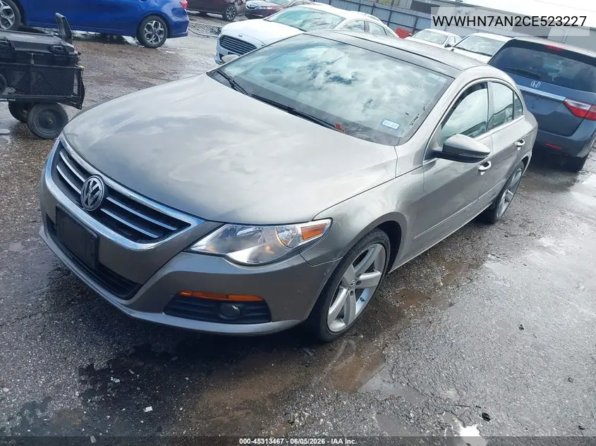 2012 Volkswagen Cc Lux Plus VIN: WVWHN7AN2CE523227 Lot: 45313467