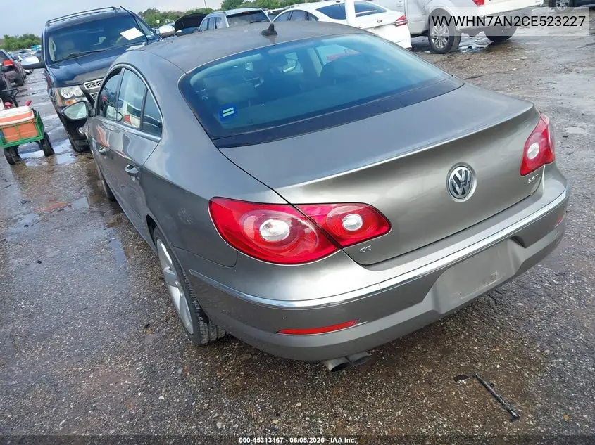2012 Volkswagen Cc Lux Plus VIN: WVWHN7AN2CE523227 Lot: 45313467