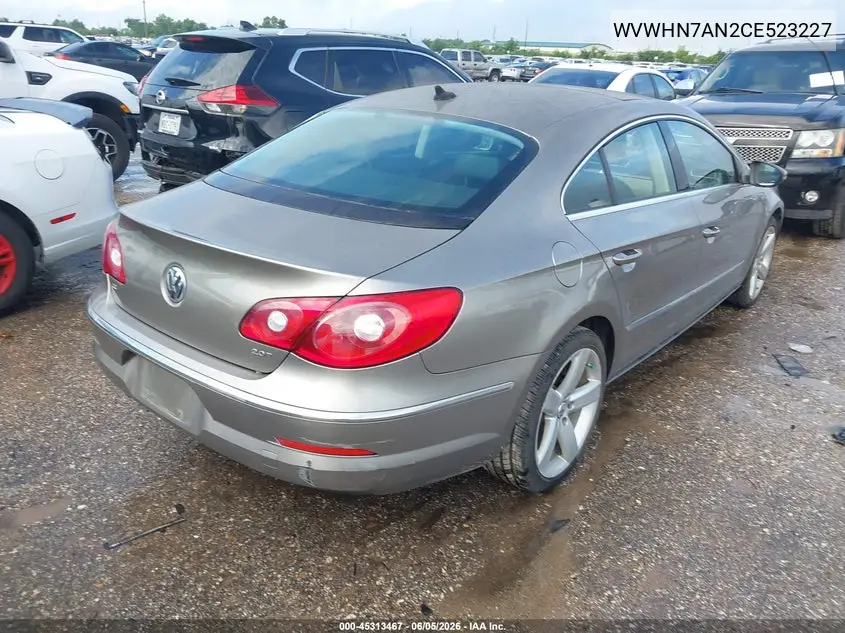 2012 Volkswagen Cc Lux Plus VIN: WVWHN7AN2CE523227 Lot: 45313467