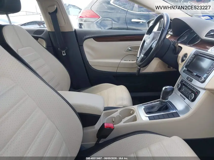 2012 Volkswagen Cc Lux Plus VIN: WVWHN7AN2CE523227 Lot: 45313467